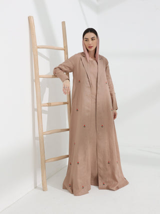 Linen Jacket Abaya - fashion by shehna