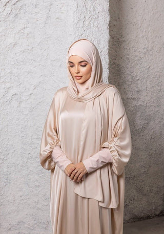 Beige Prayer Abaya - fashion by shehna