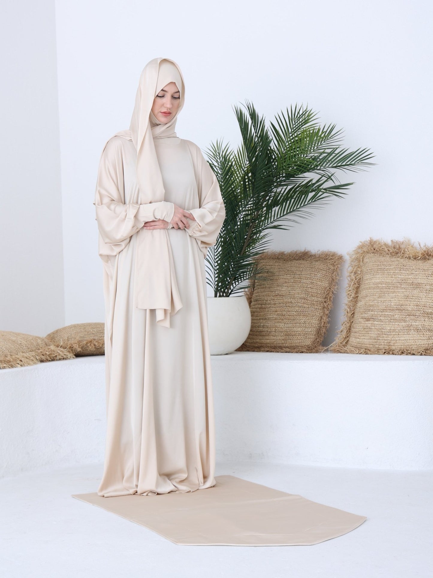 Beige Prayer Abaya - fashion by shehna