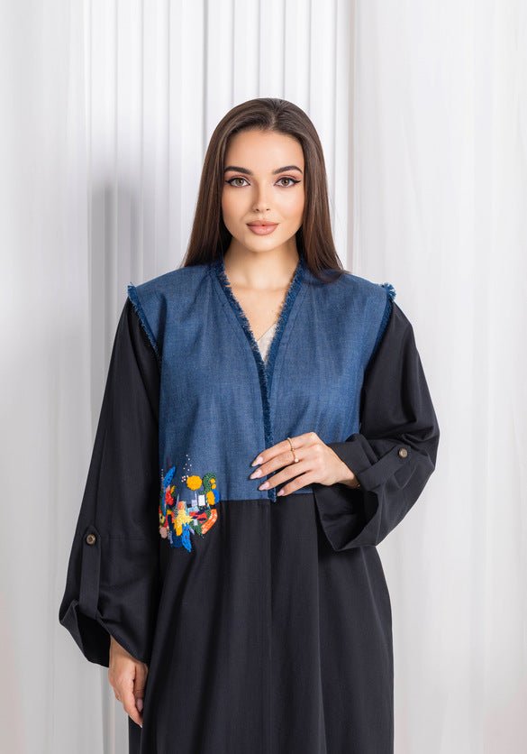 Blue Denim Abaya - fashion by shehna