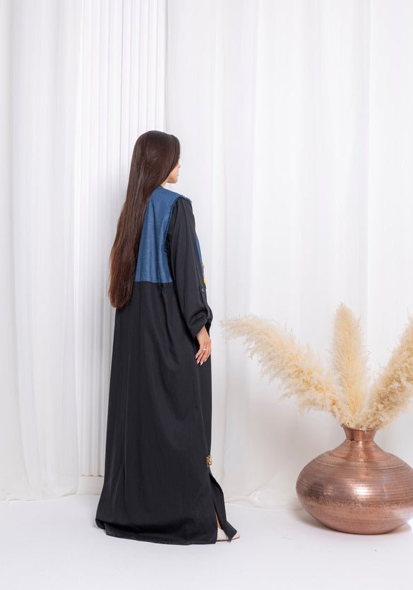 Blue Denim Abaya - fashion by shehna