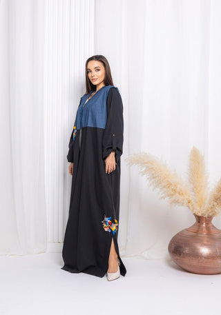 Blue Denim Abaya - fashion by shehna