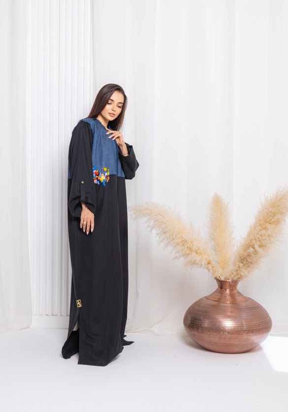 Blue Denim Abaya - fashion by shehna