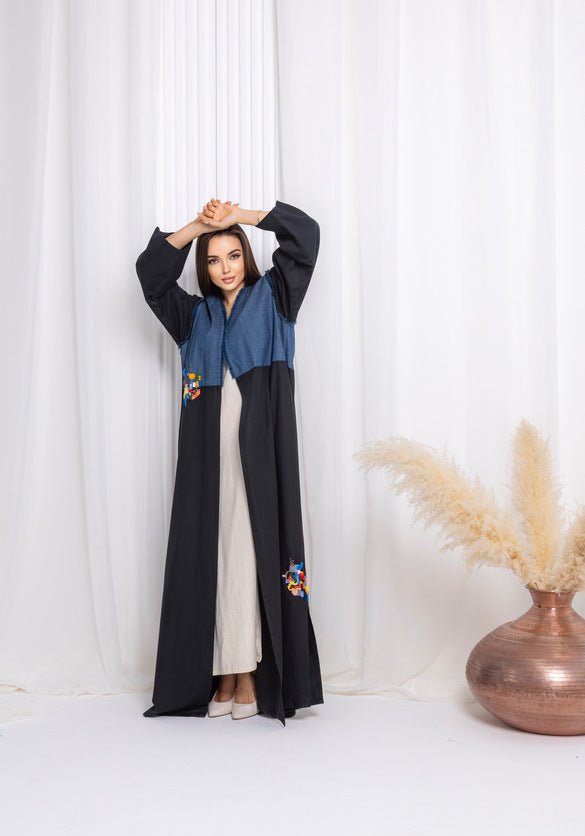 Blue Denim Abaya - fashion by shehna