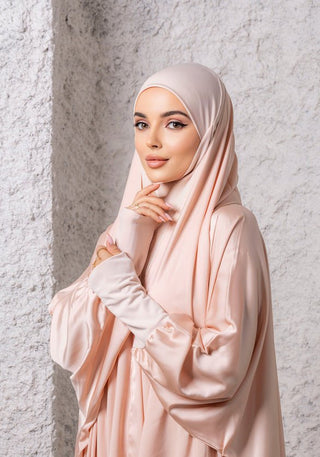 Coral Peach Prayer Abaya - fashion by shehna