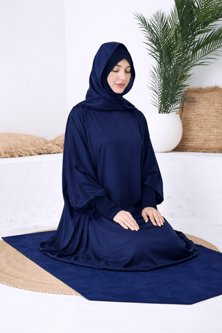Deep Midnight Blue Prayer Abaya - fashion by shehna