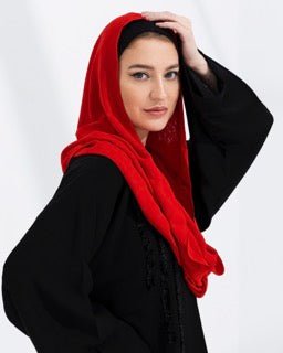 Flame Red Hijab - fashion by shehna