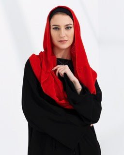 Flame Red Hijab - fashion by shehna