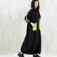 Fluorescent Black Sporty Long Jacket - fashion by shehna