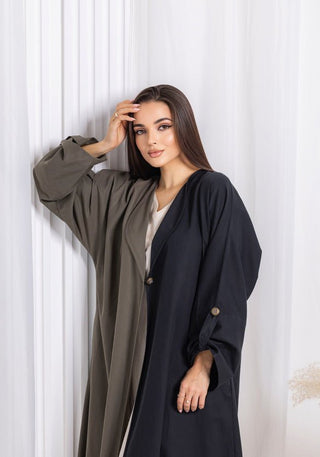 Green Black Abaya - fashion by shehna