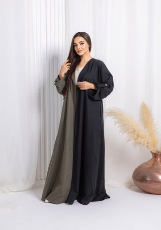 Green Black Abaya - fashion by shehna