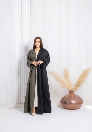 Green Black Abaya - fashion by shehna