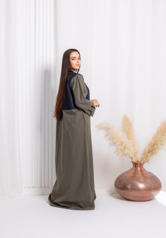 Green Denim Abaya - fashion by shehna