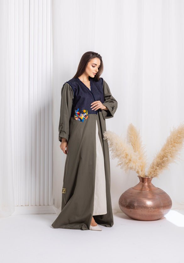 Green Denim Abaya - fashion by shehna