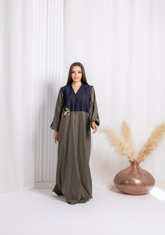 Green Denim Abaya - fashion by shehna