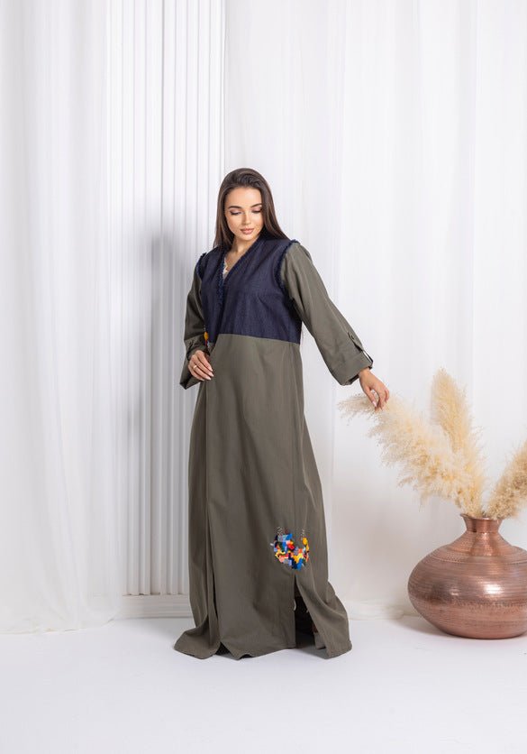 Green Denim Abaya - fashion by shehna