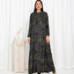 Green Floral Check Jacket Abaya - fashion by shehna