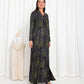 Green Floral Check Jacket Abaya - fashion by shehna