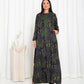 Green Floral Check Jacket Abaya - fashion by shehna