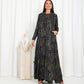 Green Floral Check Jacket Abaya - fashion by shehna