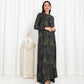 Green Floral Check Jacket Abaya - fashion by shehna