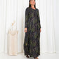 Green Floral Check Jacket Abaya - fashion by shehna