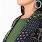 Green Floral Check Jacket Abaya - fashion by shehna