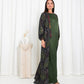 Green Floral Check Kimono Abaya - fashion by shehna