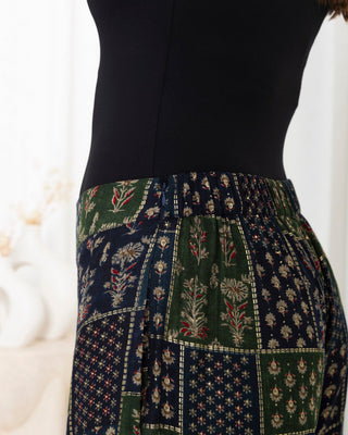 Green Floral Check Pants - fashion by shehna