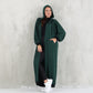 Green Hoodie Long Jacket - fashion by shehna