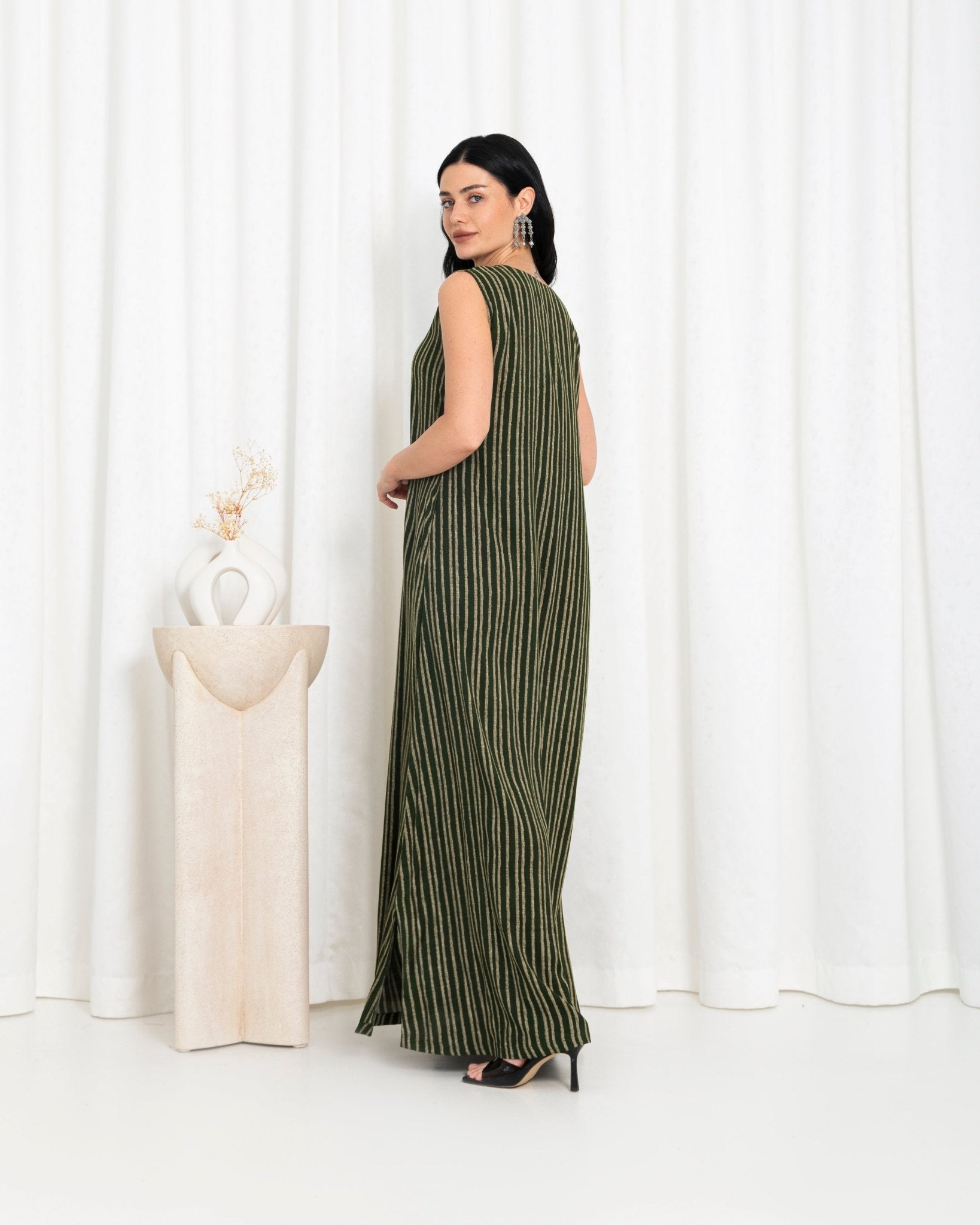 Green Stripe Dress - fashion by shehna