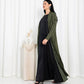 Green Stripe Jacket Abaya - fashion by shehna