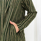 Green Stripe Jacket Abaya - fashion by shehna