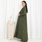 Green Stripe Jacket Abaya - fashion by shehna