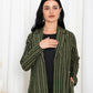 Green Stripe Jacket Abaya - fashion by shehna