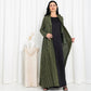 Green Stripe Jacket Abaya - fashion by shehna