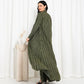 Green Stripe Jacket Abaya - fashion by shehna