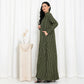 Green Stripe Jacket Abaya - fashion by shehna