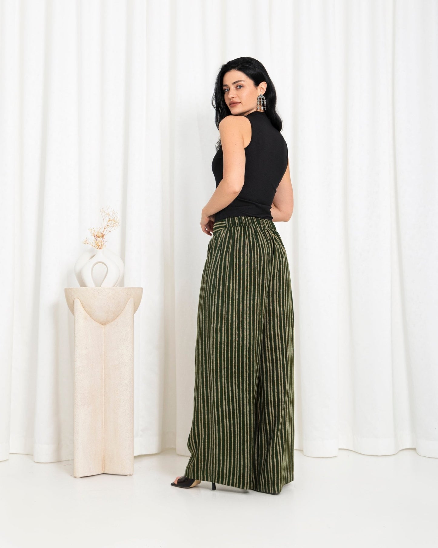 Green Stripe Pants - fashion by shehna