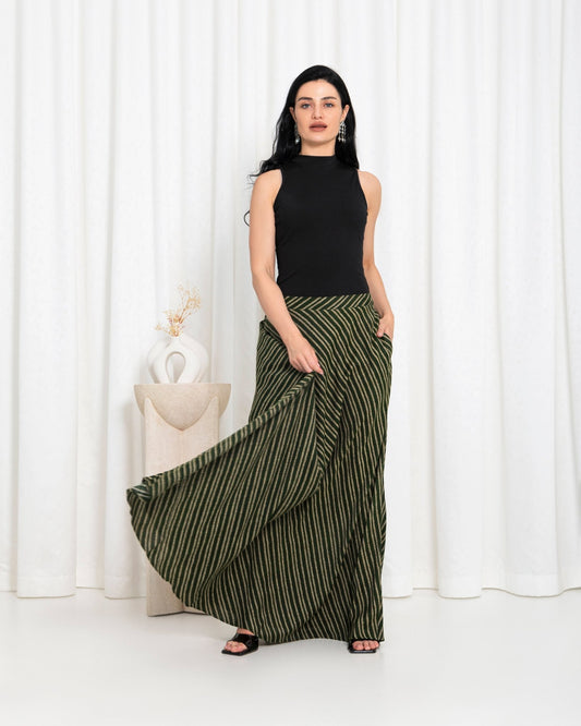 Green Stripe Skirts - fashion by shehna