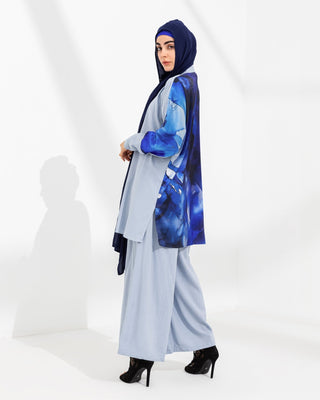 Harmonious Blue Linen - Silk Qalb Co - ord set - fashion by shehna