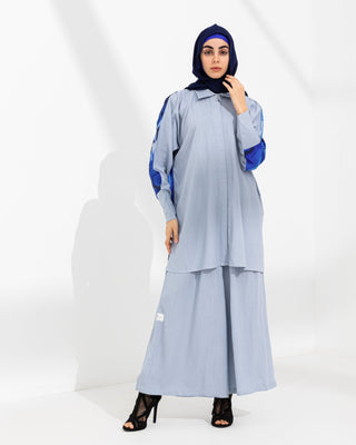 Harmonious Blue Linen - Silk Qalb Co - ord set - fashion by shehna