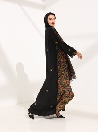 Kashmir Bloom Abaya – Obsidian Jaal Edition - fashion by shehna