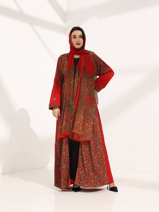 Kashmir Bloom Abaya – Ruby Jaal Edition - fashion by shehna