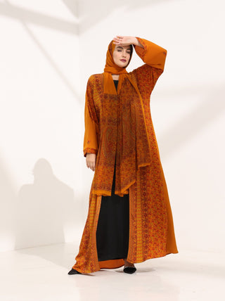Kashmir Bloom Abaya – Saffron Jaal Edition - fashion by shehna