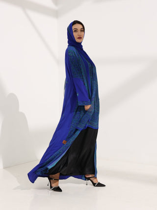 Kashmir Bloom Abaya – Sapphire Jaal Edition - fashion by shehna
