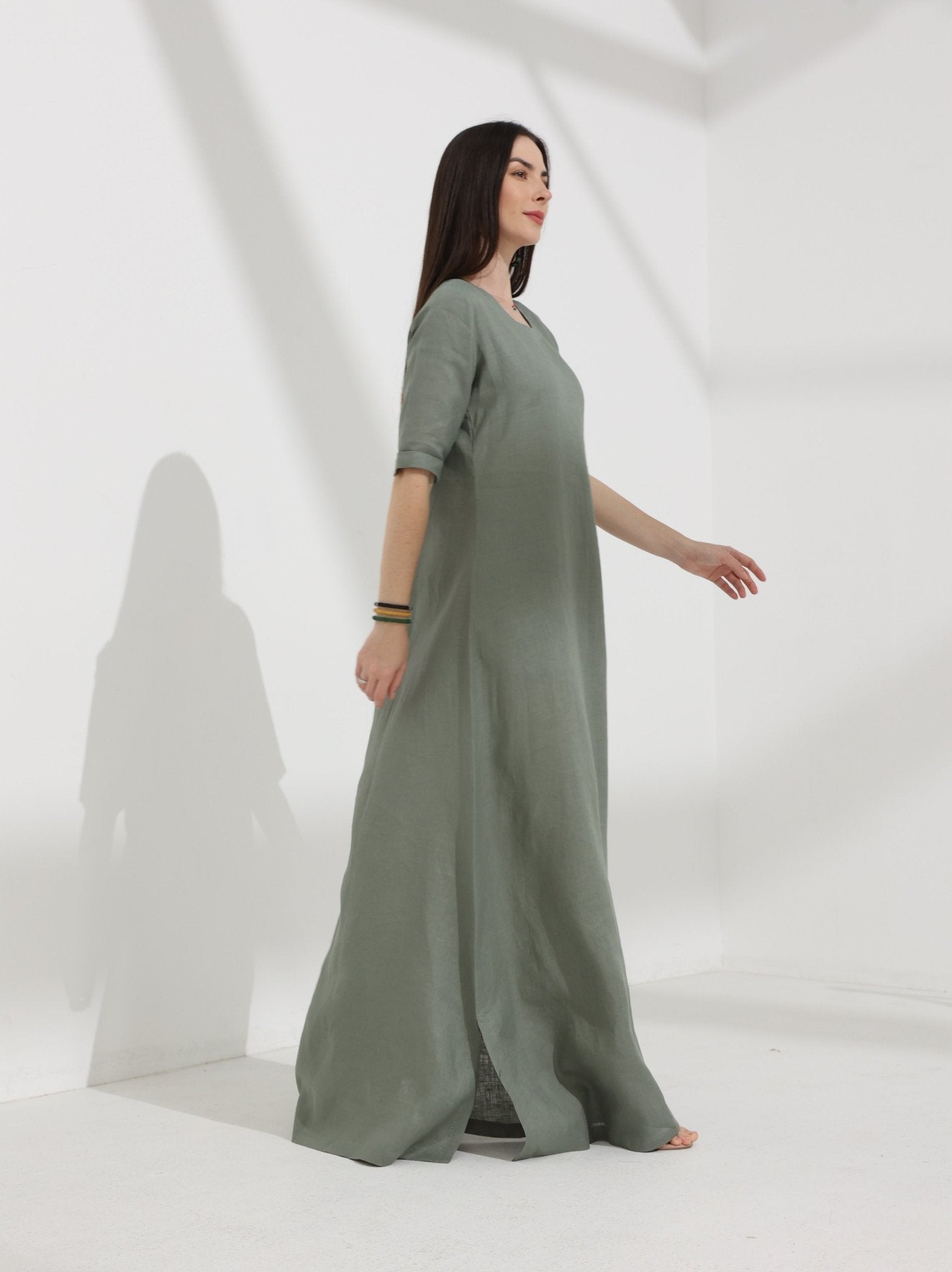 Linen Abaya dress - fashion by shehna