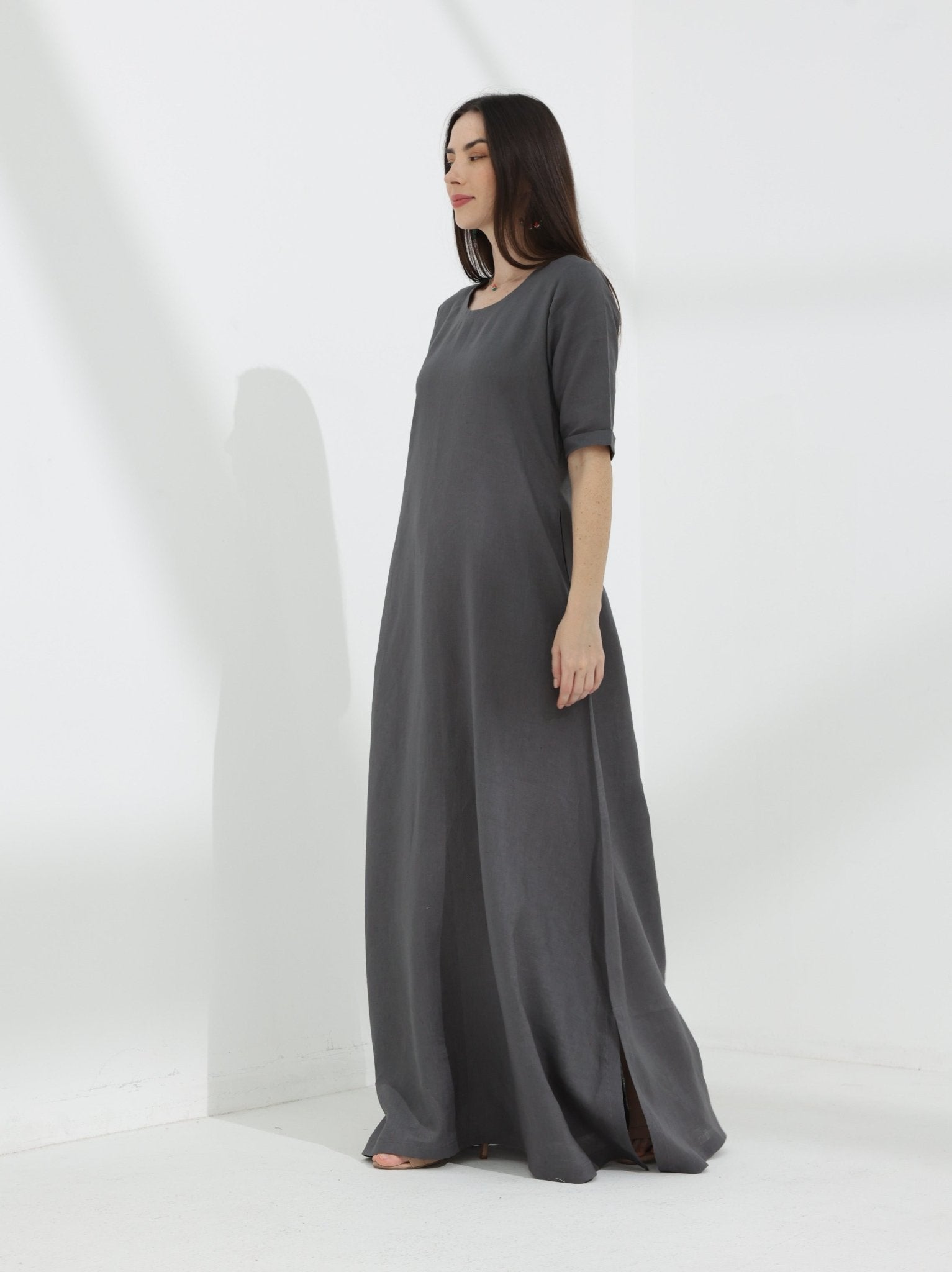 Linen Abaya dress - fashion by shehna