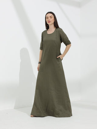 Linen Abaya dress - fashion by shehna