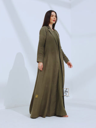 Linen Jacket Style Abaya - fashion by shehna